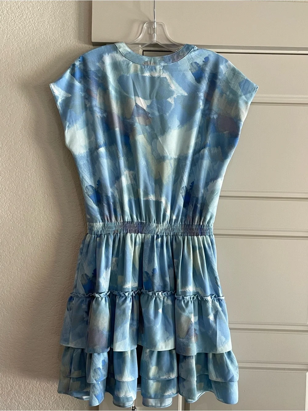 Wildfox Blue Tiered Ruffle Mini Dress